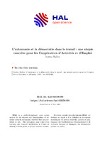 L’autonomie et la démocratie dans le travail : une utopie concrète pour les Coopératives d’Activités et d’Emploi