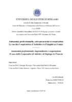 Autonomie professionnelle, entrepreneuriat et coopération. Le cas des Coopératives d’Activités et d’emploi en France